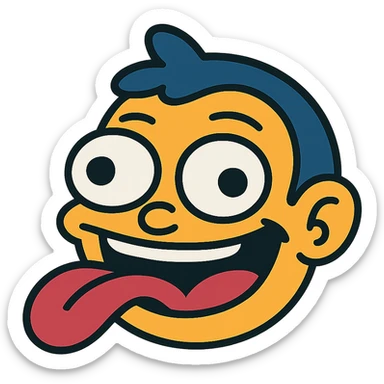 Tung Tung sahur brainrot, silly face, meme energy, bold lines, cartoon style sticker