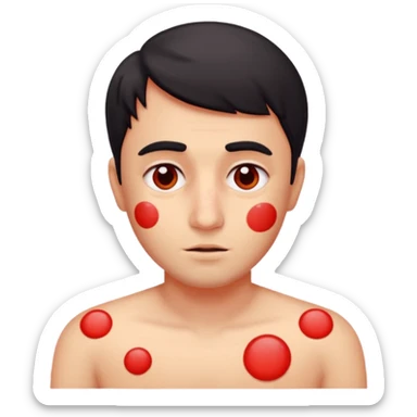 Text Sameer, itching and have red spots all over the body sticker