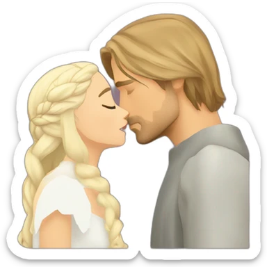Daenerys targarian kissing jaime lannister sticker