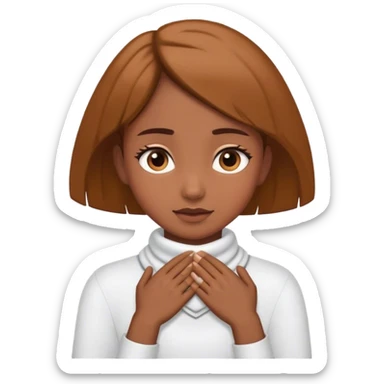 girl with her hands around her neck sticker