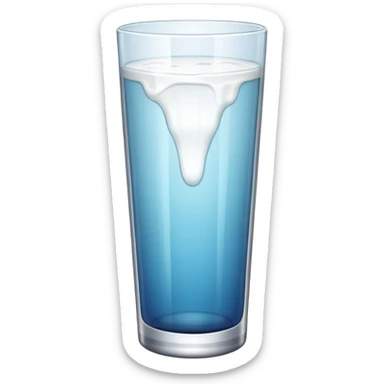 the drink is white, The bottom and mouth of the glass are the same width and thin a toll, There is only white liquid inside,photo realistic sticker