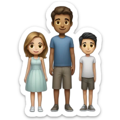 Very short girl with a normal guy sticker