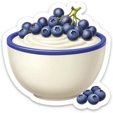 yoghurt bowl with grapes and blueberries sticker