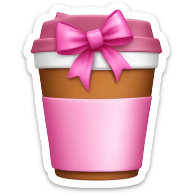 Coffee cup with a pink coquette bow on it sticker