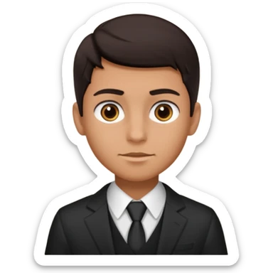 Chico de Ted morena pelo oscuro ojos oscuros y muy bien vestido sin corbata sticker