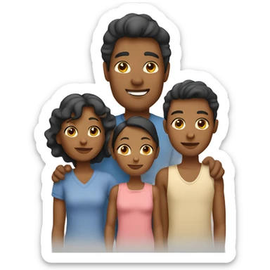 family of 4 tan skin sticker
