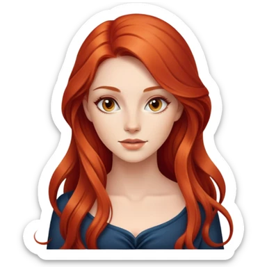beautiful young woman with long red hair, elegant appearance sticker