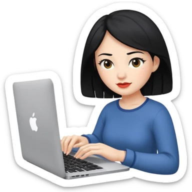 macbook black hair beauty  sticker