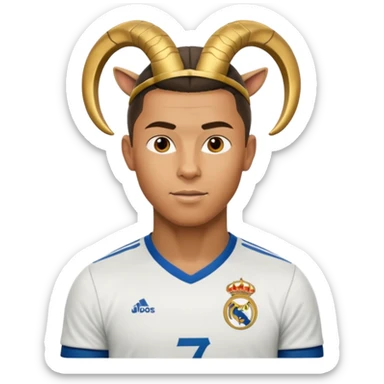 I want Ronaldo in Madrid and something over his head saying GOAT sticker