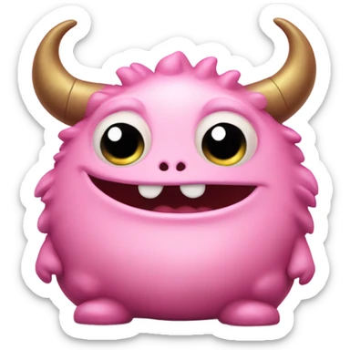 kind funny pink baby monster sticker