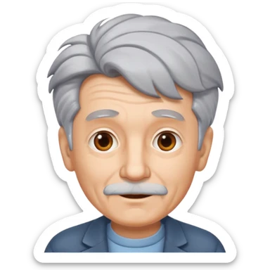 old guy with funny hair sticker