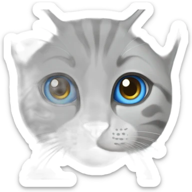 gray female cat blue eyes sticker