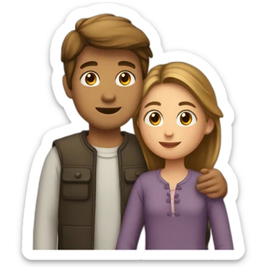 Garçon et fille qui se font un câlin sticker