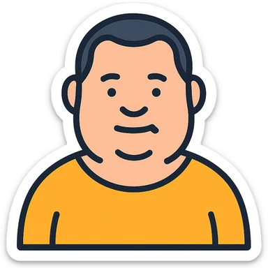 middle aged man, a little fat with really short dark hair sticker