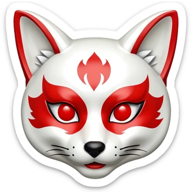 japanese kitsune mask sticker