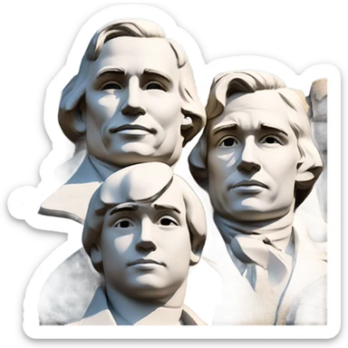 boys heads on mount rushmore sticker