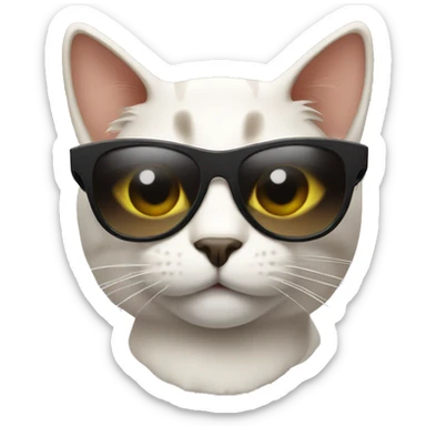 Cat with sunglasses sticker