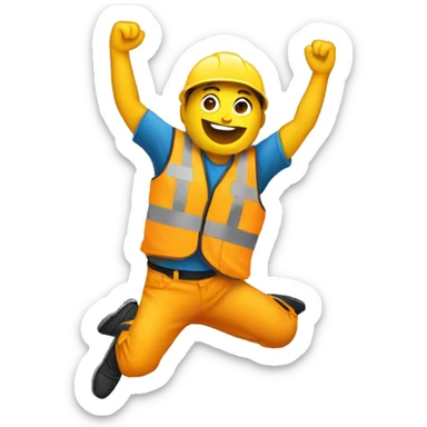 dancer leaping or dancing with a construction vest on. sticker