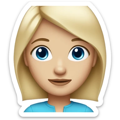 Cute woman with straight short blonde hair and blue eyes sticker