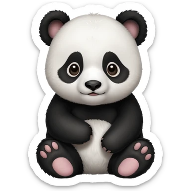 Cute panda cub saying hello  sticker