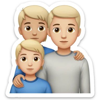 two teenage boy brothers with their 10-year-old sister sticker