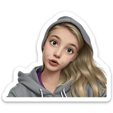 blonde girl with hoodie indoors sticker