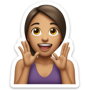 Create me an emojie with a girl sticking her tongue out and making an L with her two hands sticker