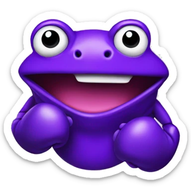 Purple frog wearing boxing gloves sticker