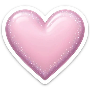 Pastel pink skinny heart with sparkle sticker