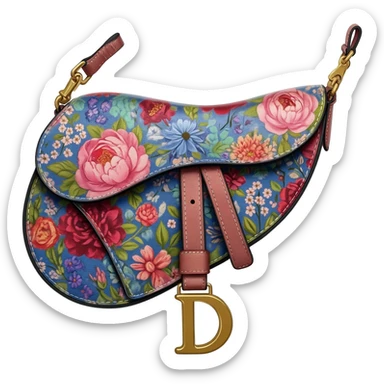 floral dior saddle bag sticker
