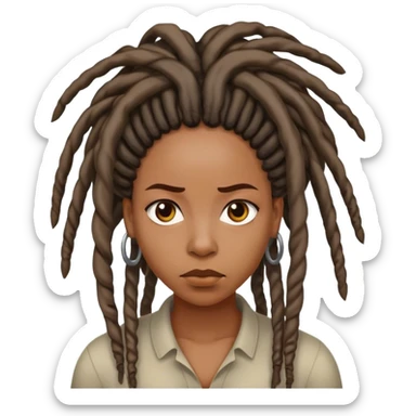 Black woman with locs mad sticker
