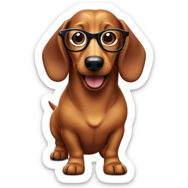 sausage dog with glasses
 sticker