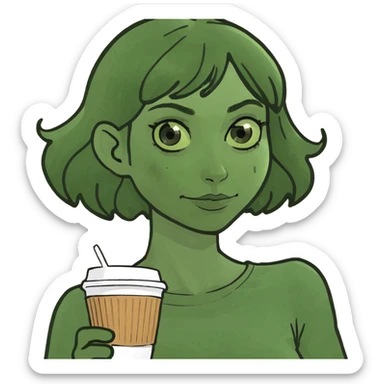 Back Haut Girl with coffee sticker