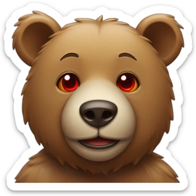 Bear drenched, smirk, red eyes sticker