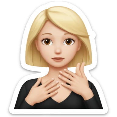 Hands grabbing blonde persons neck sticker