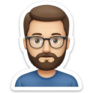 bearded man with eyeglasses sticker