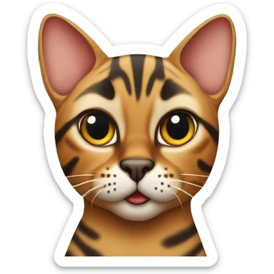 bengal cat with an annoyed expression sticker
