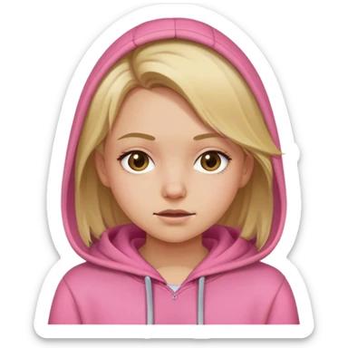 Dirty blonde girl with pink hoodie sticker