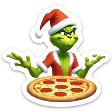 the grinch spinning pizza dough sticker
