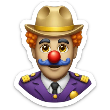 clown officer executive sticker