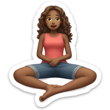 girl laying flat on her belly  sticker