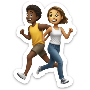 Girl chasing boyfriend  sticker