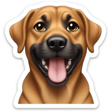 mixed breed caramel playing black face sticker