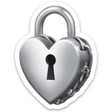Silver Heart  lock  sticker