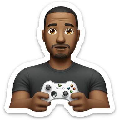 Man playing xbox game  sticker