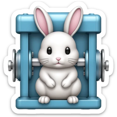 Bunny on hydronic press sticker