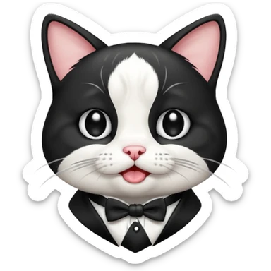 Tuxedo cat crying sticker