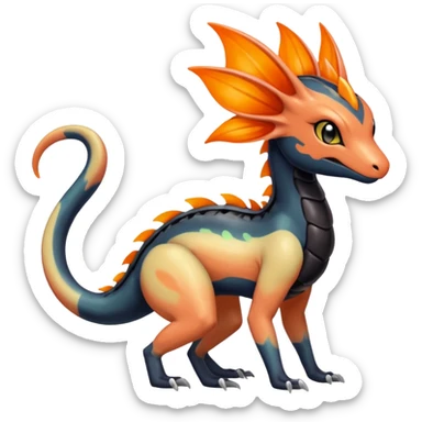 Colorful Translucent Tricky Hot Handsome Meloetta-Salandit-Nargacuga-Pokémon-Fakémon-fusion-hybrid-creature sticker