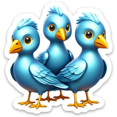 machine learning flock of three birds sticker