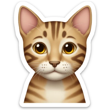 brown tan stripped cat  sticker